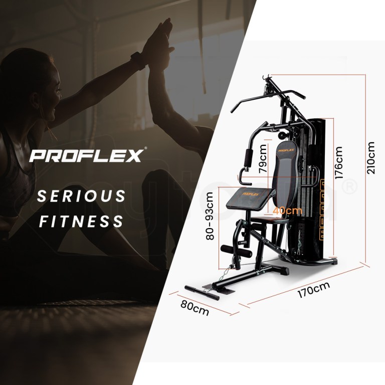 PROFLEX M8000 Multi-Station Home Gym with 98lbs Weights