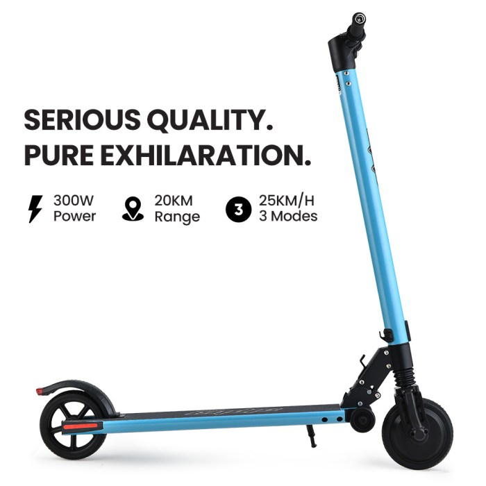 alpha peak electric scooter 300w power up to 25km/h adult teens e scooter easy fold, blue Blue electric scooter with specifications and features.