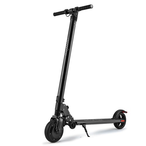 v219 trnescala3ka 74414 00.jpg Black electric scooter with stand on white background.