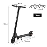 alpha peak 300w 10ah electric scooter, suspension, for adults or teens, black Black Alpha Peak scooter, dimensions 105x103x45 cm, 11kg.