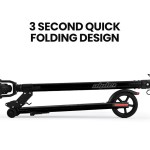alpha peak 300w 10ah electric scooter, suspension, for adults or teens, black Folded black scooter with quick 3-second design.