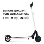 alpha peak electric scooter 300w power up to 25km/h adult teens e scooter easy fold, white Electric scooter with 300W power, 20KM range.