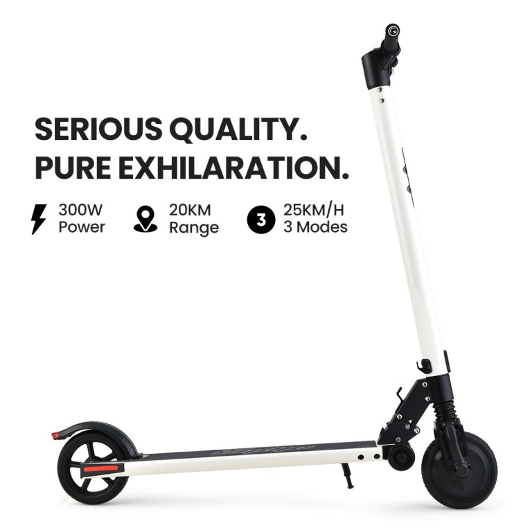 alpha peak electric scooter 300w power up to 25km/h adult teens e scooter easy fold, white Electric scooter with 300W power, 20KM range.