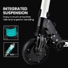 alpha peak electric scooter 300w power up to 25km/h adult teens e scooter easy fold, white Scooter wheel with integrated suspension system.