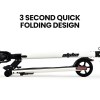 alpha peak electric scooter 300w power up to 25km/h adult teens e scooter easy fold, white Foldable electric scooter with quick folding design