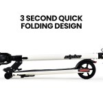 alpha peak electric scooter 300w power up to 25km/h adult teens e scooter easy fold, white Foldable electric scooter with quick folding design