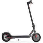 Black electric scooter with red accents.