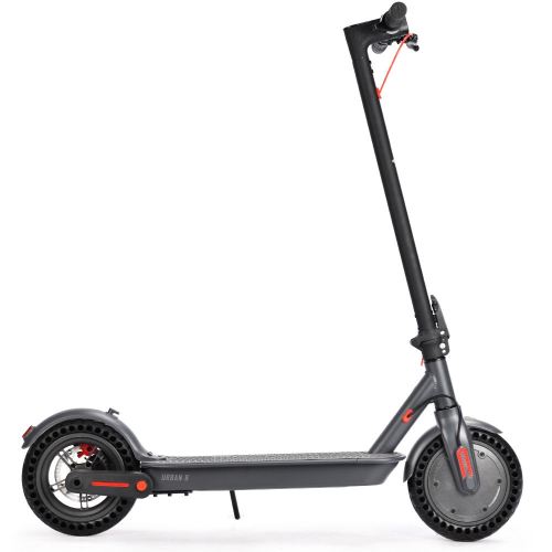 v219 trnescala4ga 202508061826 00.jpg Black electric scooter with red accents.