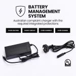 Australian charger with integrated protection features.