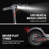 alpha urban 8 electric scooter, suspension, 25km range, 8.5 inch wheels, brushless motor, motorised commuter escooter for adults, grey Electric scooter with LED lights and durable tyres.