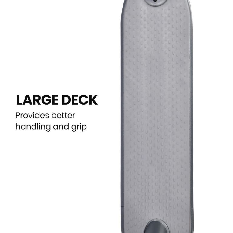 Scooter deck provides better grip and handling.