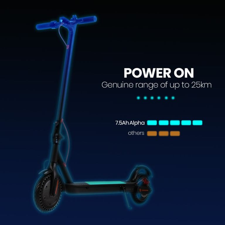 Electric scooter with up to 25km range.