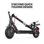 Quick-folding electric scooter in compact design.