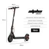 alpha urban 8 electric scooter, suspension, 25km range, 8.5 inch wheels, brushless motor, motorised commuter escooter for adults, black Alpha Urban 8 electric scooter, specs and dimensions.