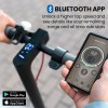 alpha urban 10 electric scooter, 35km/h, suspension, 35km range, 10 inch wheels, brushless motor, free app, motorised commuter escooter for adults, grey Scooter Bluetooth app screen and handlebars interaction