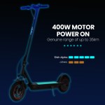 Electric scooter, 400W, 35km range, 10Ah battery.