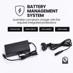 Australian compliant battery charger with protection features.