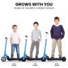 rovo kids electric scooter lithium ride on foldable e scooter 125w rechargeable, blue Scooter for ages 5-11, adjustable height levels.