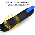rovo kids electric scooter lithium ride on foldable e scooter 125w rechargeable, blue Foot activated scooter accelerator for hands-free control.