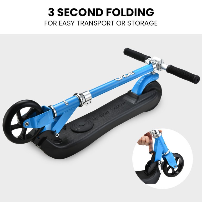 rovo kids electric scooter lithium ride on foldable e scooter 125w rechargeable, blue Folding blue scooter, easy transport and storage.