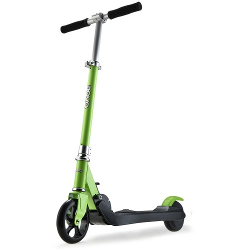 v219 trnescrvm2ka 74425 00.jpg Green kick scooter with black handlebars and wheels.