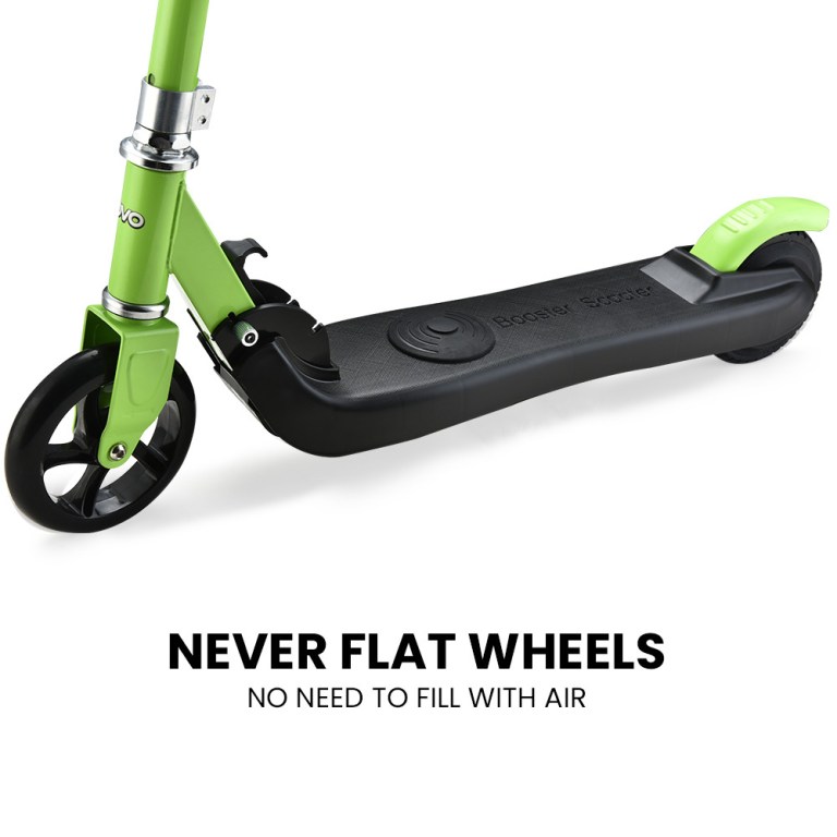rovo kids electric scooter lithium ride on foldable e scooter 125w rechargeable, green Green scooter with never-flat wheels