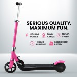 rovo kids electric scooter lithium ride on foldable e scooter 125w rechargeable, pink Pink scooter with lithium power, 20km range.