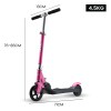 rovo kids electric scooter lithium ride on foldable e scooter 125w rechargeable, pink Pink adjustable scooter with dimensions and weight.