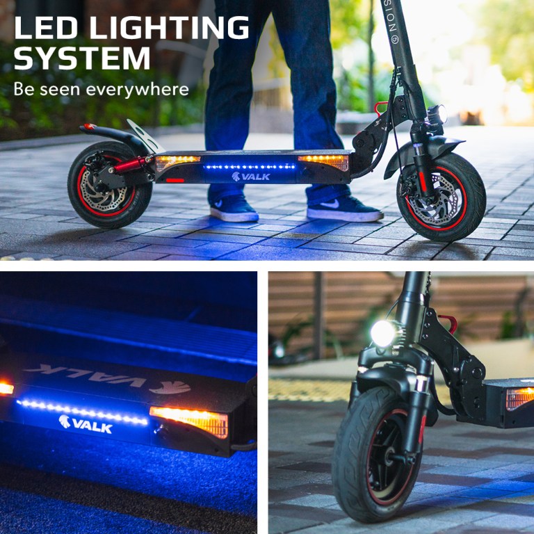 Electric scooter with LED lighting system