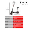 valk fusion 7 electric scooter with seat option 800w 48v 13ah lithium 50km range quad shocks 10 inch tyres Valk Fusion 7 electric scooter specs and dimensions.