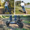 valk primal 9 dual motor 1600w extreme hill climbing e scooter electric, black Man riding an electric scooter off-road.