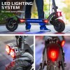 valk primal 9 dual motor 1600w extreme hill climbing e scooter electric, black Electric scooter with LED lighting system, urban setting.