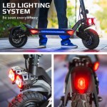 valk primal 9 dual motor 1600w extreme hill climbing e scooter electric, black Electric scooter with LED lighting system, urban setting.