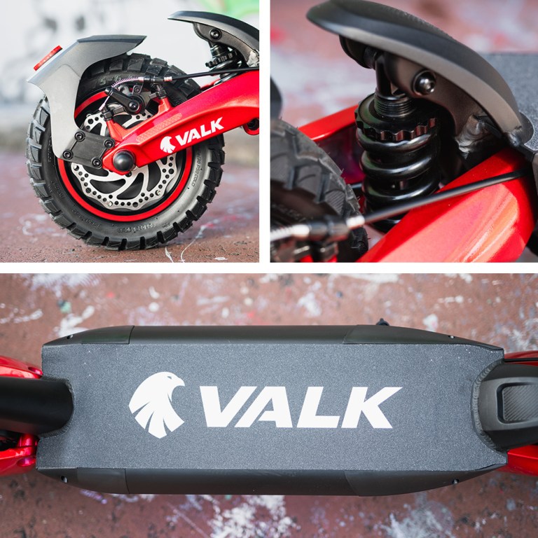 VALK scooter rear wheel and suspension details