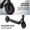 valk 400w electric scooter, 37v folding e scooter with suspension, for adults, synergy 5 mkii black Electric scooter with honeycomb tyres and silicone deck.