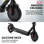 valk 400w electric scooter, 37v folding e scooter with suspension, for adults, synergy 5 mkii black Electric scooter with honeycomb tyres and silicone deck.