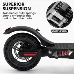 valk 400w electric scooter, 37v folding e scooter with suspension, for adults, synergy 5 mkii black Electric scooter with superior shock absorption system.