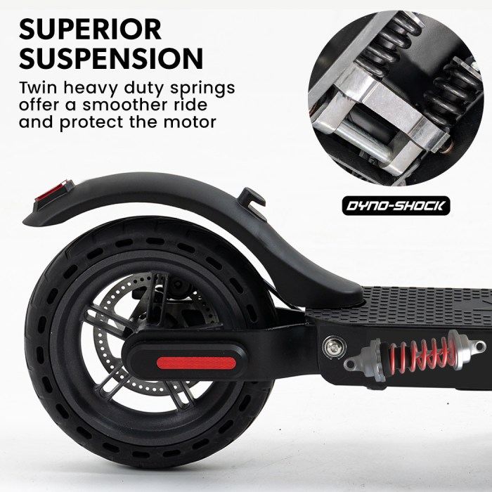 valk 400w electric scooter, 37v folding e scooter with suspension, for adults, synergy 5 mkii black Electric scooter with superior shock absorption system.
