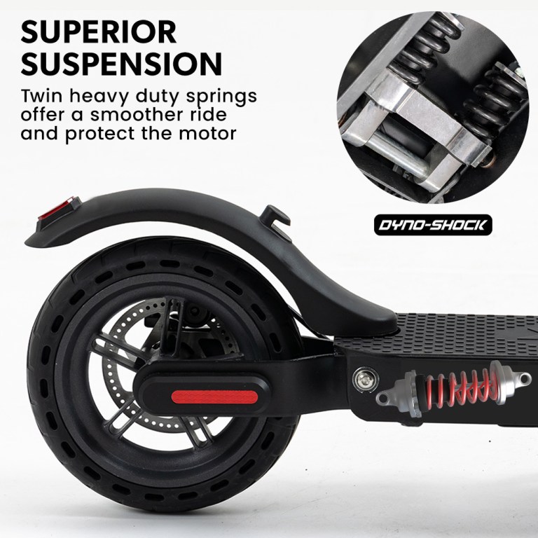 valk 400w electric scooter, 37v folding e scooter with suspension, for adults, synergy 5 mkii black Electric scooter with superior shock absorption system.