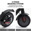 valk 400w electric scooter, 37v folding e scooter with suspension, for adults, synergy 5 mkii black E-scooter dual disc electronic braking system.