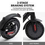 valk 400w electric scooter, 37v folding e scooter with suspension, for adults, synergy 5 mkii black E-scooter dual disc electronic braking system.