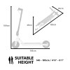 valk 400w electric scooter, with suspension for adults portable folding ride on,synergy 5 mkii white Electric scooter dimensions and suitable height range.