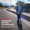 valk synergy 7 mkii 500w electric scooter 37v 15ah battery foldable e scooter adult ride on Person riding scooter with lithium battery technology.
