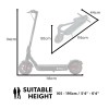 valk synergy 7 mkii 500w electric scooter 37v 15ah battery foldable e scooter adult ride on VALK Synergy e-scooter dimensions and suitable height range.