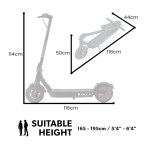 VALK Synergy e-scooter dimensions and suitable height range.