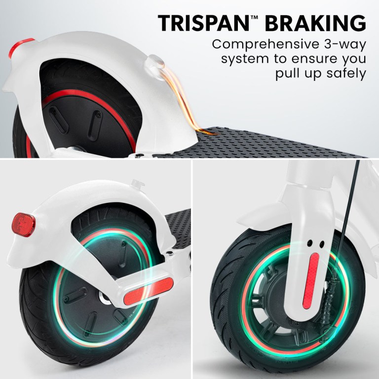 valk synergy 7 mkii electric scooter 500w 15ah, motorised escooter for adults, white Electric scooter with comprehensive three-way braking system.