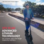 valk synergy 7 mkii 500w electric scooter 15ah 37v battery foldable e scooter adult ride on Person riding scooter with advanced lithium technology.