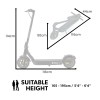 valk synergy 7 mkii 500w electric scooter 15ah 37v battery foldable e scooter adult ride on Electric scooter dimensions and suitable rider height.