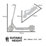 valk synergy 7 mkii 500w electric scooter 15ah 37v battery foldable e scooter adult ride on Electric scooter dimensions and suitable rider height.