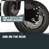 bullet stealth 1 6 1000w electric scooter 48v turbo w/ led for adult/child Close-up of rugged bike tyre and brake disc.